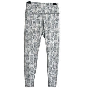 Love Fitness Pineapple Print Leggings Activewear Size M Tropical Workout Stretch